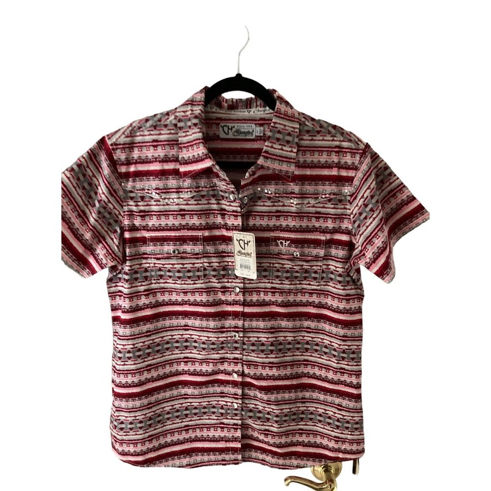 NWT  Cowgirl Hardware Vintage Azlec S/S Print Short Sleeve Shirt Large - Picture 7 of 7